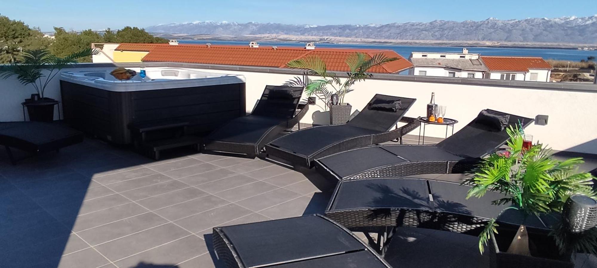 Luxurioeses Penthouse Welle Mit Whirlpool, Grill Und Meerblick Vir Zewnętrze zdjęcie